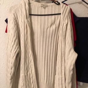 plus size cream/white zip up office sweater